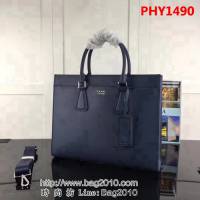 普拉達PRADA原單 最新款2VG014-1F藍色原單爆款男士商務手提包 PHY1490