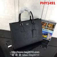 普拉達PRADA原單 2VG011-2FA克色原單十字紋PRADA男士商務公事包 PHY1491