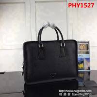 普拉達PRADA原單 經典爆款1027克色原單粗十字紋PRADA男士商務公事包 PHY1527