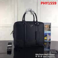 普拉達PRADA原單 2VE368-2E黑色原單荔枝紋PRADA男士公事包 PHY1559