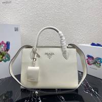 prada女包 普拉達專櫃最新爆款大號手提包 1BA155 Saffiano皮革手袋 prada十字紋小牛皮肩背包  pyd2137