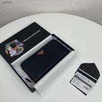 prada錢包 普拉達專櫃最新款 摔紋牛皮男士長錢包 1ML506 prada經典款單拉鏈錢包  pyd2155