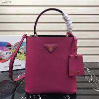 prada女包 普拉達專櫃最新款手提肩背包 1BA218 Prada Double Saffiano皮革手袋 Prada進口牛皮水桶包  pyd2178