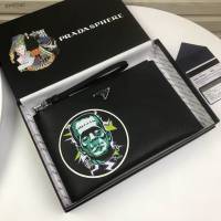 prada手包 普拉達新款皮革手拿包 2NH005 PRADA十字紋牛皮黑色手拿包  pyd2243