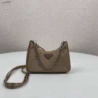 prada女包 普拉達新款mini Hobo杏色手拎包 1TT122 Prada單肩斜挎包 Prada三合一腋下包  pyd2357