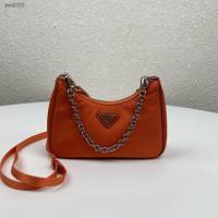 prada女包 普拉達新款mini Hobo橘色手拎包 1TT122 Prada單肩斜挎包 Prada三合一腋下包  pyd2358
