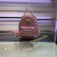 VERSACE女包 磨砂皮配牛皮燙磚款 範思哲鏈條單肩挎包 女士雙肩背囊 迷你款 可斜挎手拎 4442  bfd1039