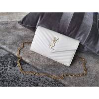 YSL爆款女士包包 聖羅蘭經典款MONOGRAM魚子醬原廠皮信封包 YSL肩背斜挎包 377828  jjh1050