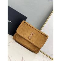 YSL爆款女士包包 聖羅蘭經典款MONOGRAM翻蓋麂皮手袋 YSL肩背斜挎包 498894  jjh1071