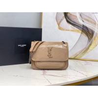 YSL爆款女士包包 聖羅蘭經典款Niki油蠟抓皺牛皮包包 YSL肩背斜挎包 533037  jjh1091