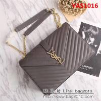 YSL聖羅蘭 經典款 互扣式金屬YSL標誌 原版南非皮肩背包 26588 YAS1016