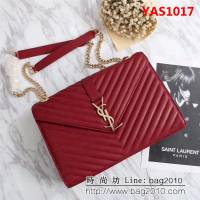 YSL聖羅蘭 經典款 互扣式金屬YSL標誌 原版南非皮肩背包 26588 YAS1017
