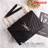 YSL聖羅蘭 經典款 互扣式金屬YSL標誌 原版南非皮肩背包 26588 YAS1019