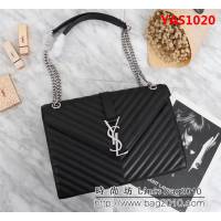YSL聖羅蘭 經典款 互扣式金屬YSL標誌 原版南非皮肩背包 26588 YAS1020