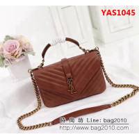 YSL聖羅蘭 專櫃最新同步款 雙色烤焦油皮郵差包 59902 YAS1045