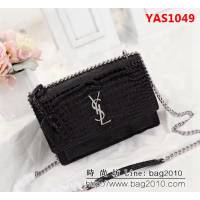 YSL聖羅蘭 專櫃最新 鄭秀文同款 鱷魚紋日落包 EY442906 YAS1049