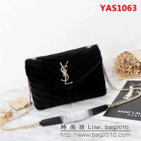 YSL聖羅蘭 2018秋冬新款 單肩斜挎鏈條絲絨包 27796 YAS1063