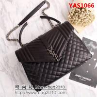 YSL聖羅蘭 菱格混合凸紋 時尚百搭 單肩手提挎包 26681 YAS1066