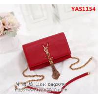 YSL聖羅蘭 爆款 Saint Laurent 紅色小牛皮鏈條包 26817 YAS1154