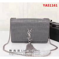 YSL聖羅蘭 專櫃原版鱷魚牛皮 鏈條流蘇單肩小包 F311224 YAS1161