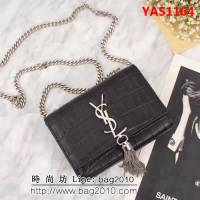 YSL聖羅蘭 專櫃原版鱷魚牛皮 鏈條流蘇單肩小包 F311224-1 YAS1164