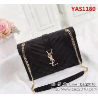 YSL聖羅蘭 爆款 魚子醬紋牛皮鏈條單肩斜挎包 26808-1 YAS1180