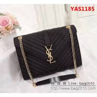 YSL聖羅蘭 經典款 互扣式球紋金屬YSL標誌 原版球紋皮肩背包 26588 YAS1185