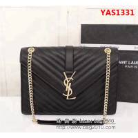YSL聖羅蘭 經典款 互扣式金屬YSL標誌 原版南非皮肩背包 26588 YAS1331