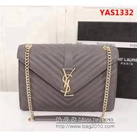 YSL聖羅蘭 經典款 互扣式金屬YSL標誌 原版南非皮肩背包 26588 YAS1332
