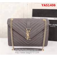 YSL聖羅蘭 經典款 互扣式球紋金屬YSL標誌 原版南非皮肩背包 26588 YAS1406