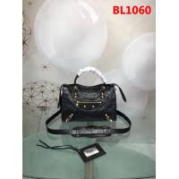 BALENCIAG巴黎世家 歐洲水貨 Balenciaga city mini 小金釘 限量 原廠爆裂紋羊皮黑色 深灰色  BL1060