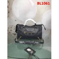 BALENCIAG巴黎世家 歐洲水貨 Balenciaga city mini 小金釘 限量 原廠爆裂紋羊皮黑色 深灰色  BL1061