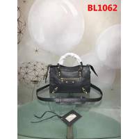 BALENCIAG巴黎世家 歐洲水貨 Balenciaga city mini 小金釘 限量 原廠爆裂紋羊皮黑色 深灰色  BL1062