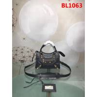 BALENCIAG巴黎世家 歐洲水貨 Balenciaga city mini 小金釘 限量 原廠爆裂紋羊皮黑色 深灰色  BL1063