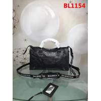 BALENCIAG巴黎世家 歐洲水貨 Balenciaga city小黑釘 限量 原廠爆裂紋羊皮黑白塗鴉 手提包  BL1154