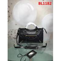 BALENCIAG巴黎世家 歐洲水貨 Balenciaga city mini 小金釘 限量 原廠爆裂紋羊皮黑色 手提肩背包  BL1182