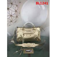 BALENCIAG巴黎世家 原版 義大利進口爆裂銀皮 新款 手提單肩斜挎包  BL1241
