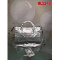 BALENCIAG巴黎世家 原版 義大利進口爆裂銀皮 新款 手提單肩斜挎包  BL1242