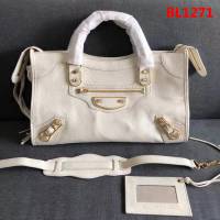 BALENCIAG巴黎世家 機車包 BALENCIAGA 原版山羊皮包邊五金 手提肩背斜挎包  BL1271