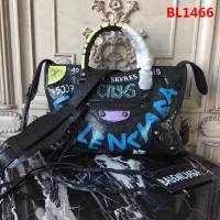 BALENCIAG巴黎世家 Graffiti Classic City30cm機車包 義大利爆裂紋羊皮 手繪彩色塗鴉 手提肩背斜挎包  BL1466