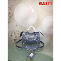 BALENCIAG巴黎世家 義大利進口 原版油蠟頭層牛皮 香皮小銀釘 時尚百搭 手提肩背斜挎包  BL1574