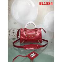 BALENCIAG巴黎世家 義大利進口 原版油蠟頭層牛皮 香皮小銀釘 時尚百搭 手提肩背斜挎包  BL1584