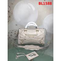 BALENCIAG巴黎世家 義大利進口 原版油蠟頭層牛皮 香皮小銀釘 時尚百搭 手提肩背斜挎包  BL1588