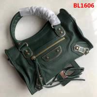 BALENCIAG巴黎世家 義大利進口頂級山羊皮 小金釘 深灰色 手提肩背斜挎包  BL1606