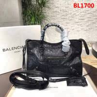 BALENCIAG巴黎世家 Balenciaga city 機車包 限量 原廠爆裂紋羊皮 塗鴉字母 手提肩背斜挎包  BL1700