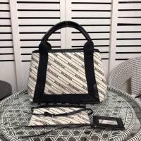 Balenciaga女包 巴黎世家最新款斜條紋字帆布包 Balenciaga斜條紋字新版一行字 中號手提包  csbl1181