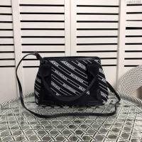 Balenciaga女包 巴黎世家最新款斜條紋字帆布包 Balenciaga斜條紋字新版一行字 小號手提包  csbl1183