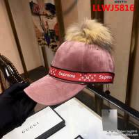 LV與supreme聯名秋冬款 時尚百搭絲絨棒球帽 6881934 LLWJ5816
