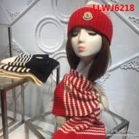MONCIER蒙口 原單 官網最新羊毛針織帽子圍巾套裝 男女同款 LLWJ6218