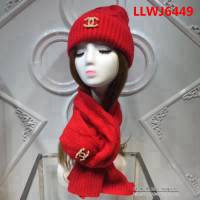 CHANEL香奈兒 淑女款 原單兔絨+羊毛帽子圍巾套裝 LLWJ6449